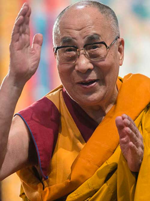 His Holiness as a Buddhist monk promoting religious harmony