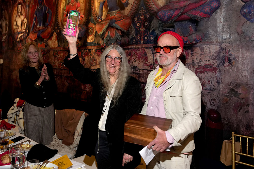 NEW YORK, NEW YORK - DECEMBER 04: (L-R) Patti Smith and Michael Stipe attend Tibet House US Art of Freedom Award Presentation & Gala Dinner at Tibet House on December 04, 2025 in New York City. (Photo by Ilya S. Savenok/Getty Images for Tibet House US)