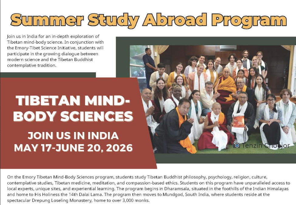 Emory Tibetan Mind/Body Sciences Summer Study Abroad Program for Summer 2026!