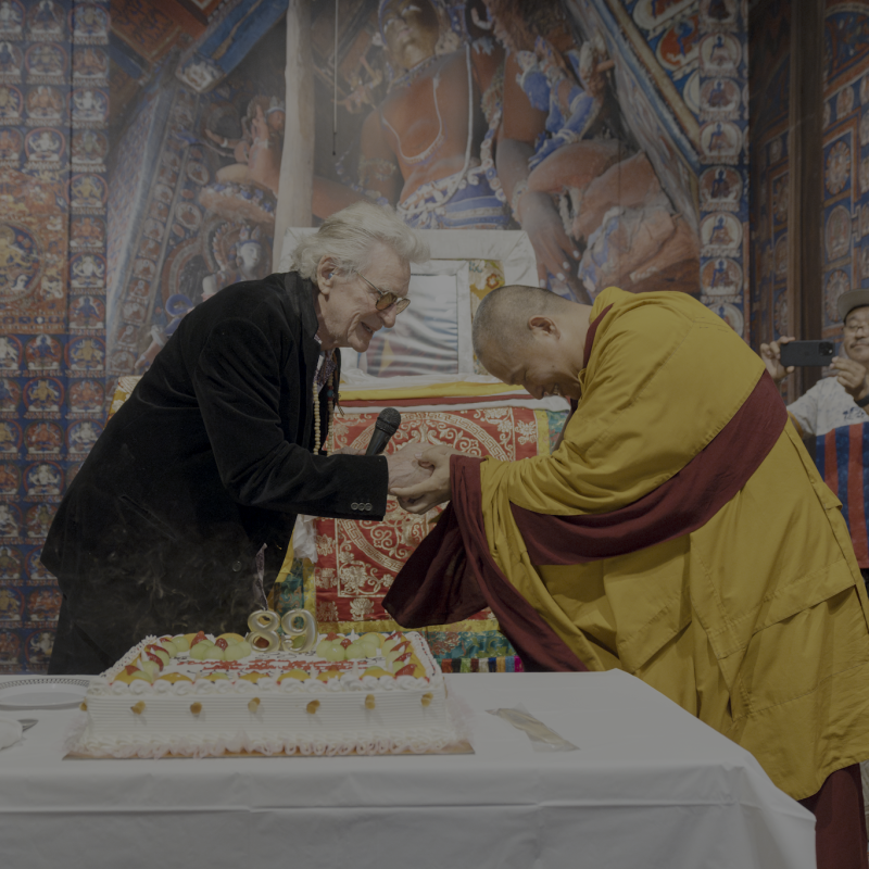 Venerable Chokhor Rinpoche, Abbot of Sera Jey Buddhist Culture Center, New York with Robert THurman, President of Tibet House US
